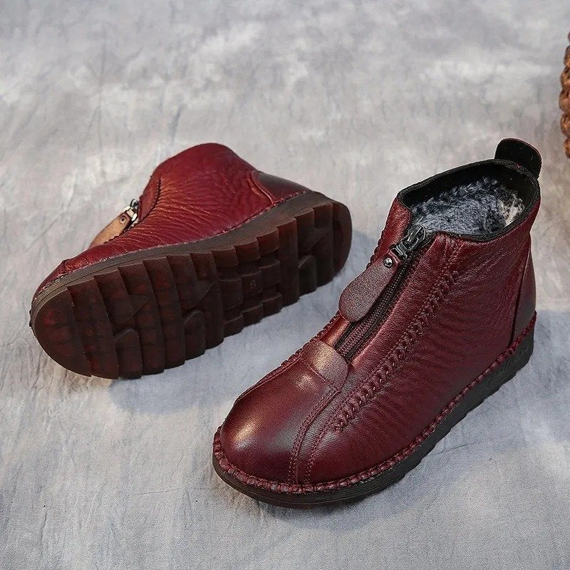 Skridsäkra stövletter i konstläder : elegans och säkerhet i vardagen